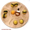 Montessori Piatto in legno con pinzette, 1 set con piatto e pinzetta