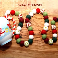 Christbaumschmuck Kinder, Weihnachtskette verschenken, Filzgirlande