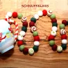 classic Christmas garland, red green white christmas ornaments