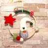 weihnachtsliche Fensterdeko, Wichtel im Ring, Wanddeko Advent, Filz