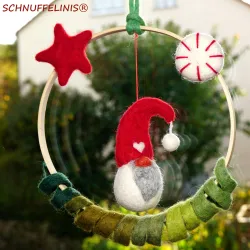 Christmas door hanging, cozy window decor, Christmas elf & gnome loop