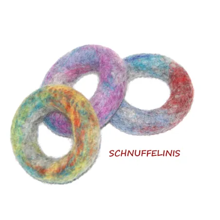 Anelli di feltro in colori arcobaleno, gatti Anelli, Anelli di feltro
