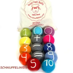 counting felt balls, XXL felt color sorting set Montessori toy toddler