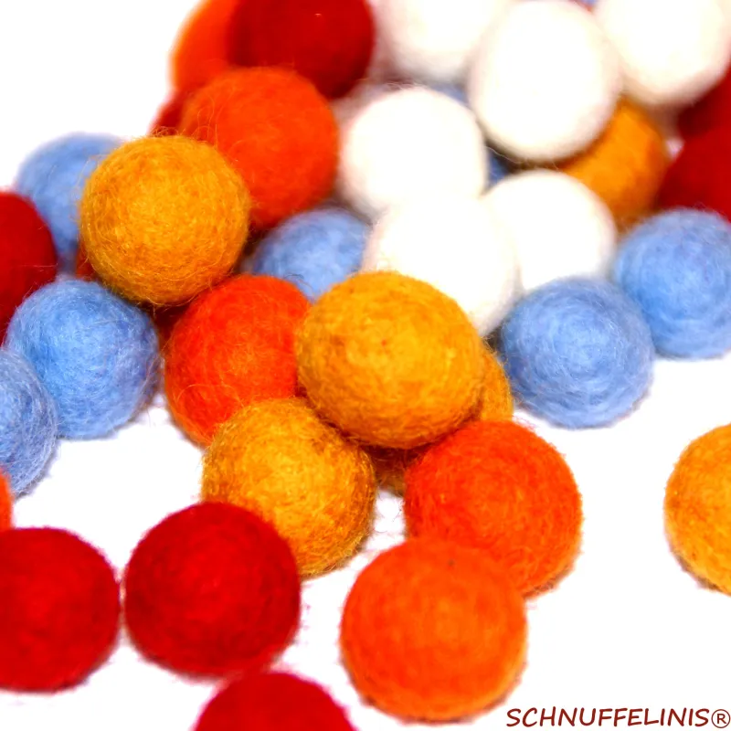 Felt balls candy colors