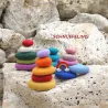 Montessori stacking pebbles, felt pebbles, montessori
