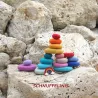 Montessori stacking pebbles, felt pebbles, montessori
