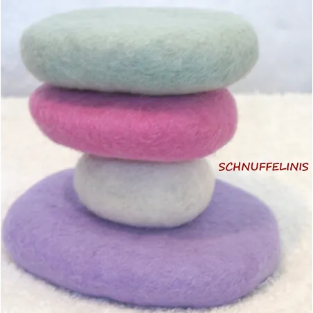 Montessori stacking pebbles, felt pebbles, montessori