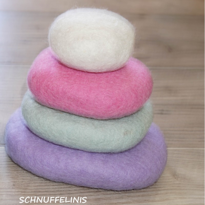 Filzkieselsteine Bausteine Mädchen pastell