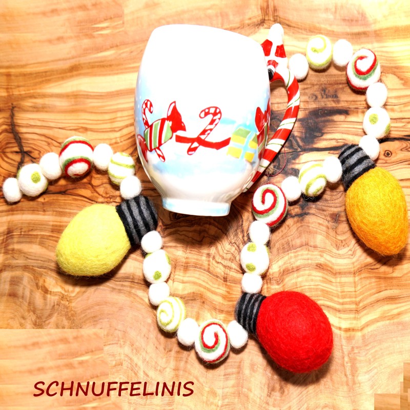 warm helle Lichterketten Weihnachtsbaumschmuck, Lichterkette aus Filz warm helle Lichterketten Weihnachtsbaumschmuck, Lichterkette aus Filz