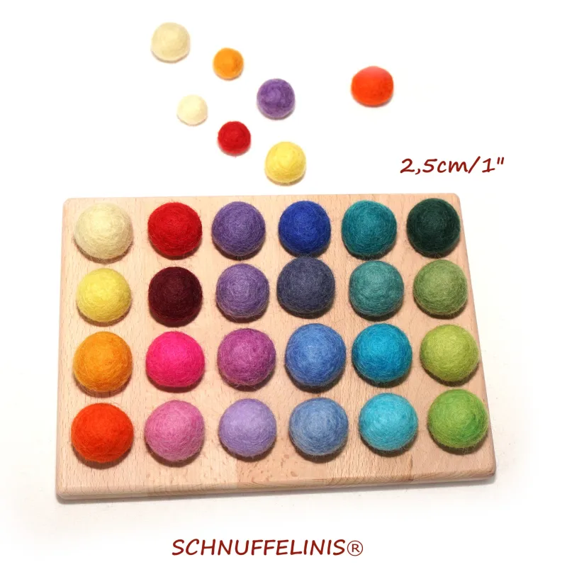 Farben, Filzkugeln, Farben Feinmotorik, Kindergarten, Montessori