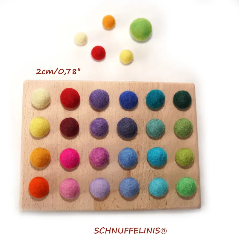 color board with 24 colors, felt balls math montessori toy