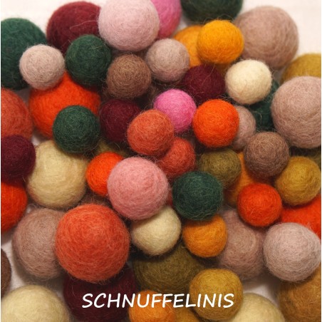 Felt balls forest mix