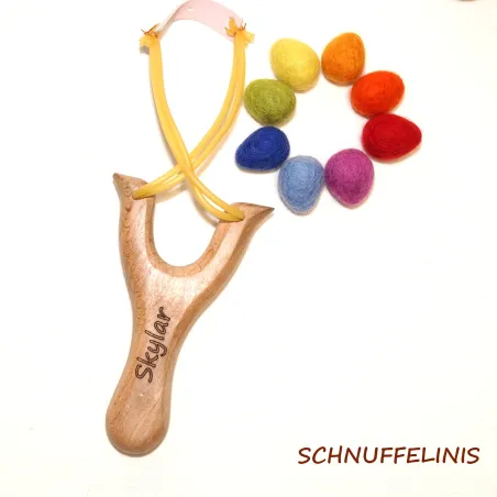 Schleuder Filzeier Set, Holzschleuder Ostereier, Filz Geschenk Ostern