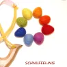 Schleuder Filzeier Set, Holzschleuder Ostereier, Filz Geschenk Ostern