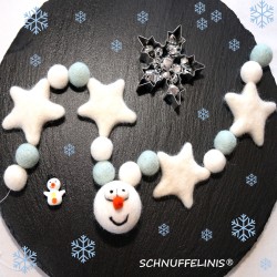 festliche DIY Weihnachtsgirlade, Filzkugeln Filz Weihnachtskette Deko