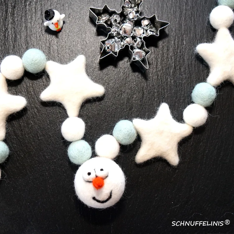 festliche DIY Weihnachtsgirlade, Filzkugeln Filz Weihnachtskette Deko festliche DIY Weihnachtsgirlade, Filzkugeln Filz Weihnachtskette Deko