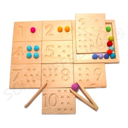Montessori counting boards 1-10 felt & wood