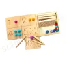 counting boards 1-10, felt balls with wood numbers, Montessori