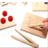 counting boards 1-10, felt balls with wood numbers, Montessori