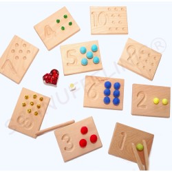 Zahlentafeln 1 - 10 Montessori Filzkugeln
