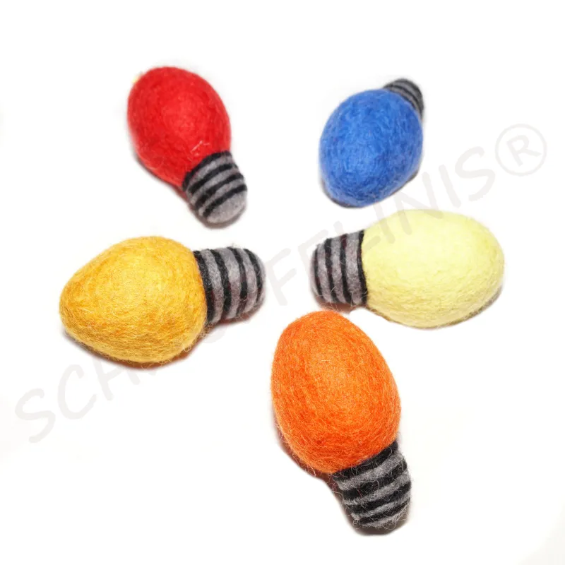 Lichterkette aus Filz, Weihnachtsfilz, Filzkugeln Lichterkette, Filz