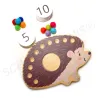 counting boards 1-10, felt balls with wood numbers, Montessori