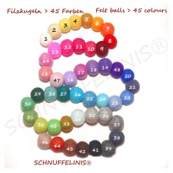 Zahlentafeln 1 - 10 Montessori Filzkugeln