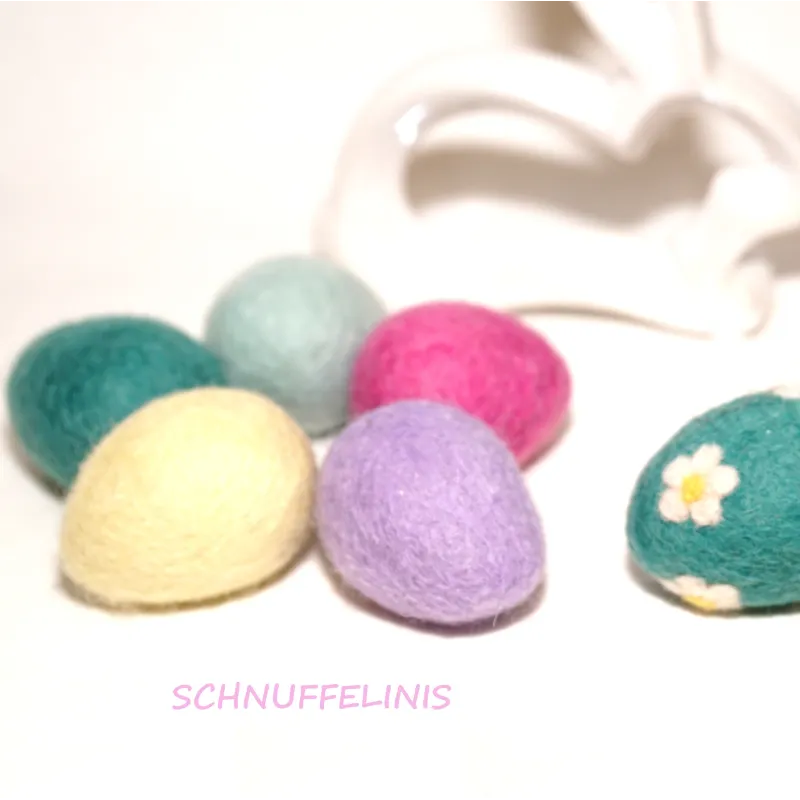 Easter eggs, polka dotted egg, felted easter eggs, swirly eggs