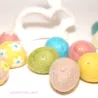 Easter eggs, polka dotted egg, felted easter eggs, swirly eggs