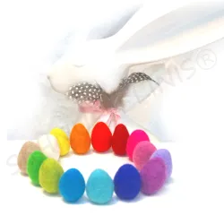 felt balls eggs, bright color egg, felted easter eggs, felt balls