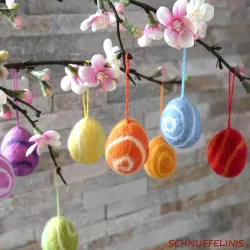 wool felt Easter eggs, felt eggs patterned, felt, colorful Easter egg