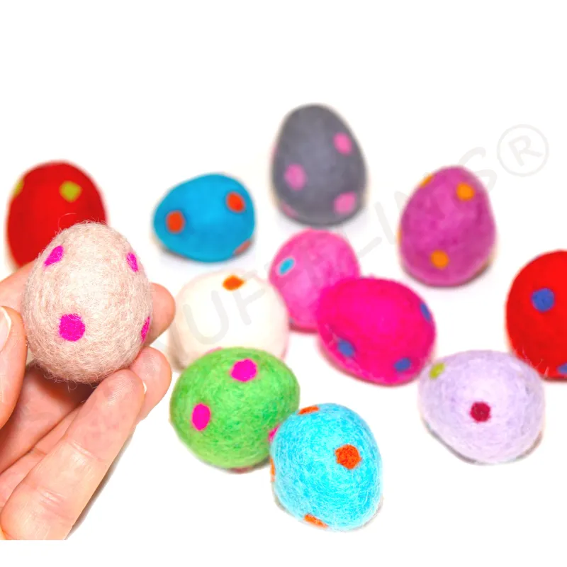 Felt Easter eggs dotte, polka dotted egg, felted easter eggs dots