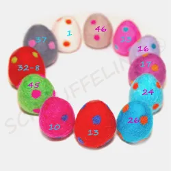 Felt Easter eggs dotte, polka dotted egg, felted easter eggs dots