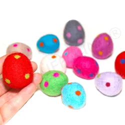 Felt Easter eggs dotte, polka dotted egg, felted easter eggs dots