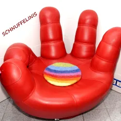 Seat cushions felted rainbow