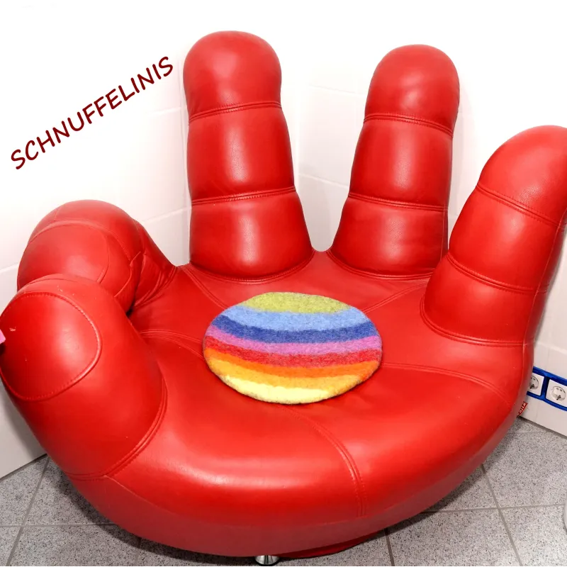 Rainbow seat cushion, felt seat cushion, round seat cushion, cushion