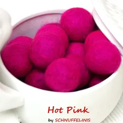 felt balls mix, 4 different sizes pink felt beads