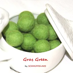 grüne Filzkugeln, Filzperlen grüne Größen Set, grüner Filz Farbmix