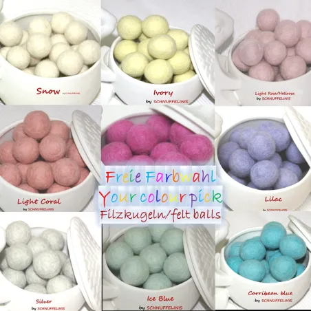 Pastell Filzkugeln Sets, 3 verschiedene Größen Set, sanfte Farben Filz