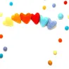 wool felt garland, love garland with hearts, felt balls garland