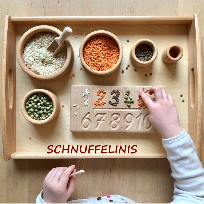Number tracing board wooden 1 to 10