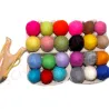 Caraibi Set di selezione Montessori, palline di feltro arcobaleno