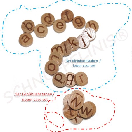 Buchstaben Holzlegeblättchen Alphabet Montessori