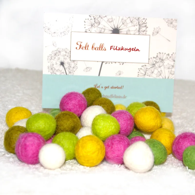 Felt balls spring, flower power felt balls, felt balls garland