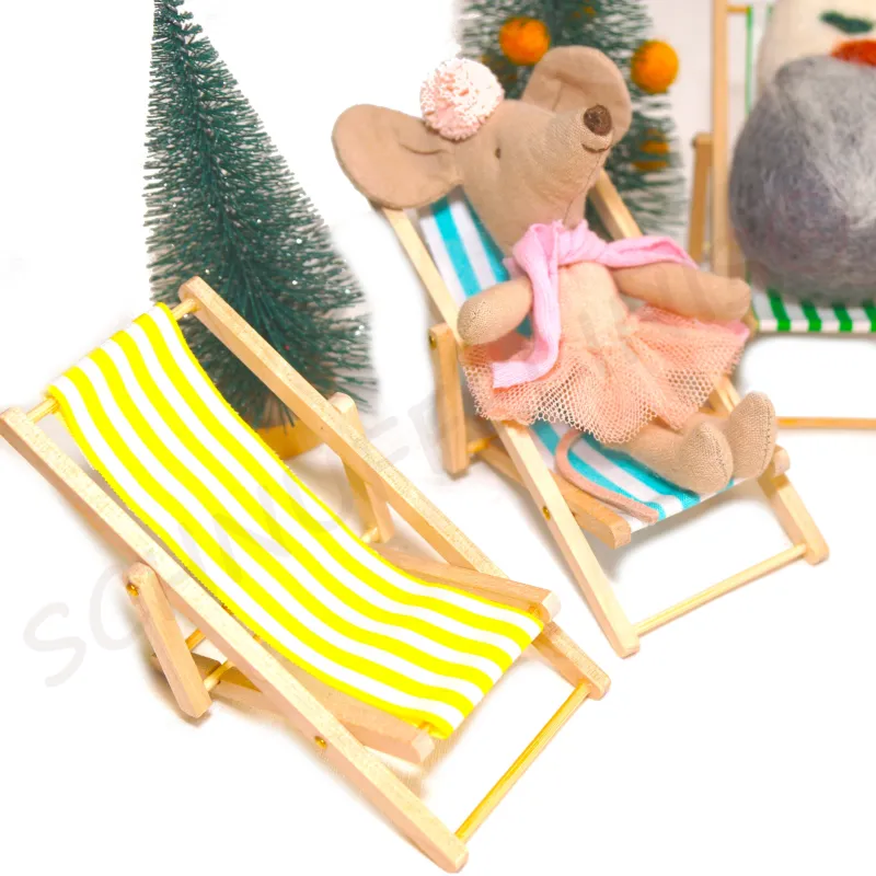 Miniatur Liegestuhl, Maileg Sonnenstuhl gestreift, Sommer Deko Strand Miniatur Liegestuhl, Maileg Sonnenstuhl gestreift, Sommer Deko Strand