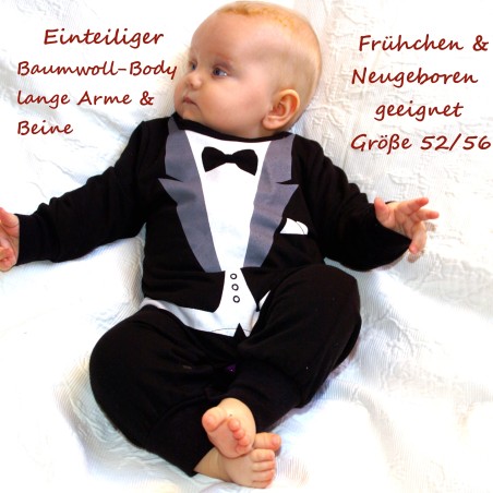 Newborn preemie tuxedo body