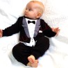 Newborn preemie tuxedo one-piece