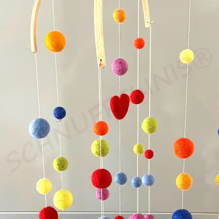 Baby Mobile Regenbogen mit Holzbogen
