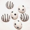 felt Eggs black white mix 1.57"