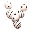 felt Eggs black white mix 1.57"